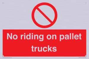 No riding on pallet trucks